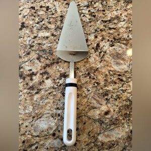 Vintage Stainless Steel Cake/Pie Server with White Handle